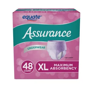 Assurance Incontinence Underwear for Women; Size XL; 48 Ct