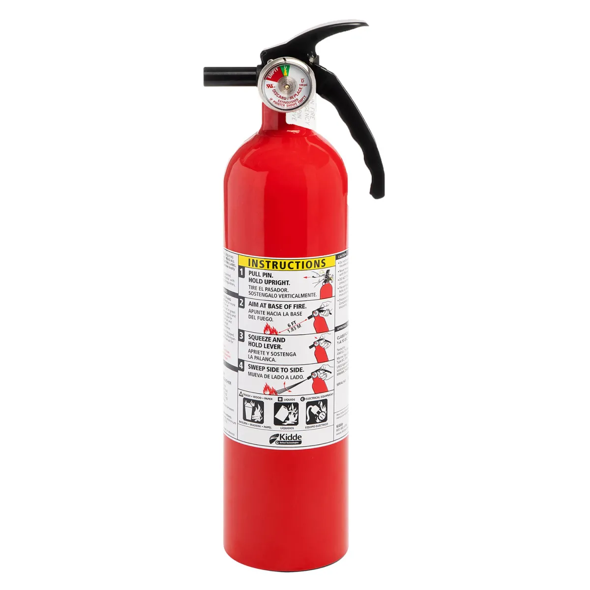 Kidde Ex 21027413MTL, Standard Home Fire Extinguisher Red 5-