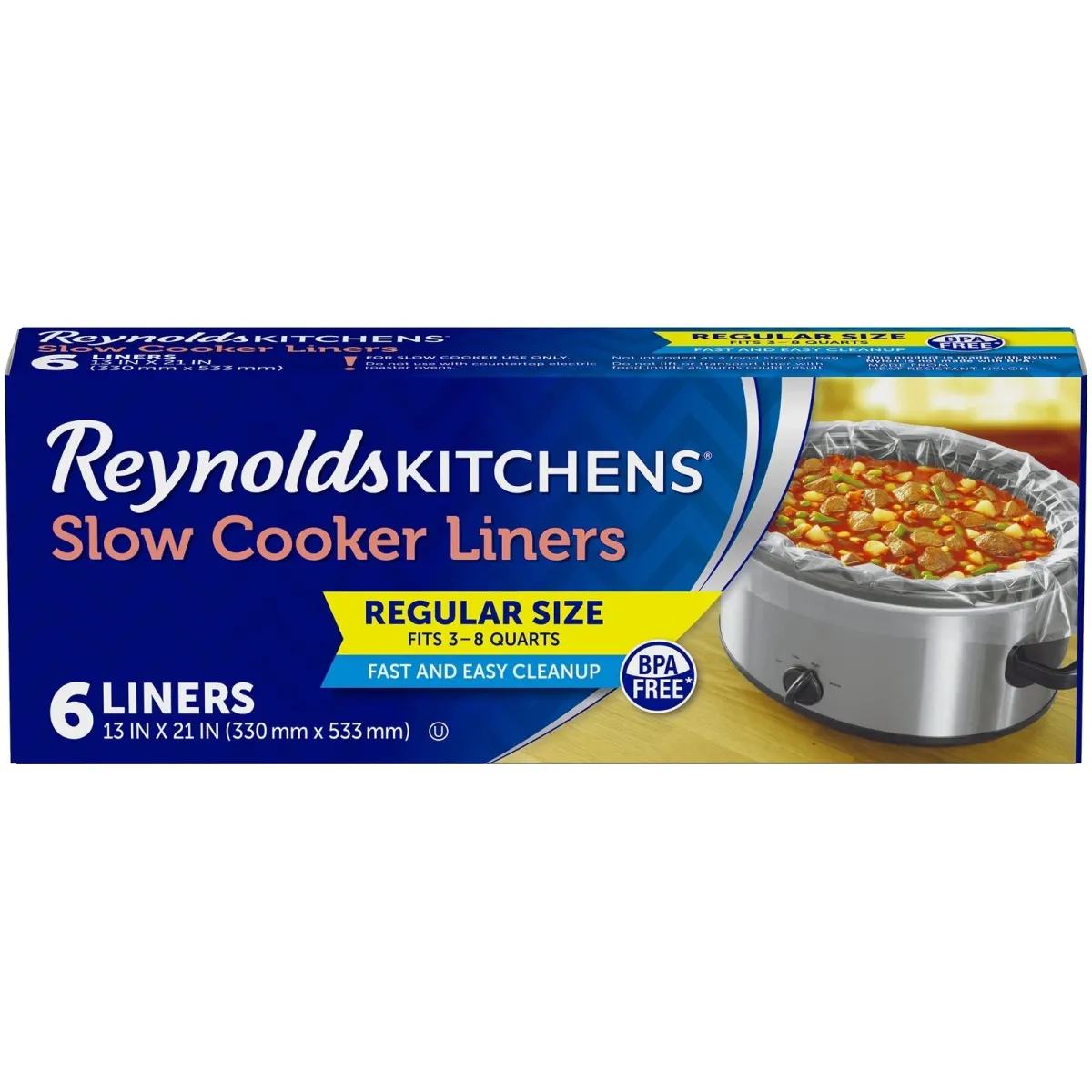 Reynolds Kitchens Slow Cooker Liners; Regular (Fits 3-8 Quar
